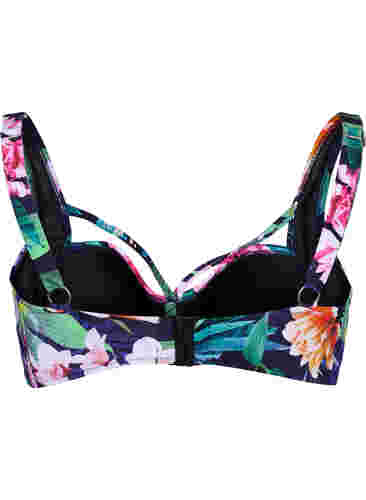 Bikinitopp med drapering, Flower Print, Packshot image number 1