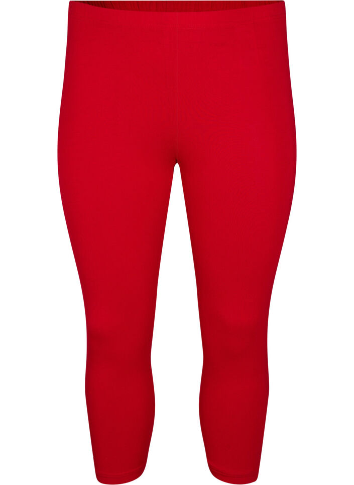 Basisleggings i viskose med 3/4-lengde, R&oslash;d, Packshot image number 0