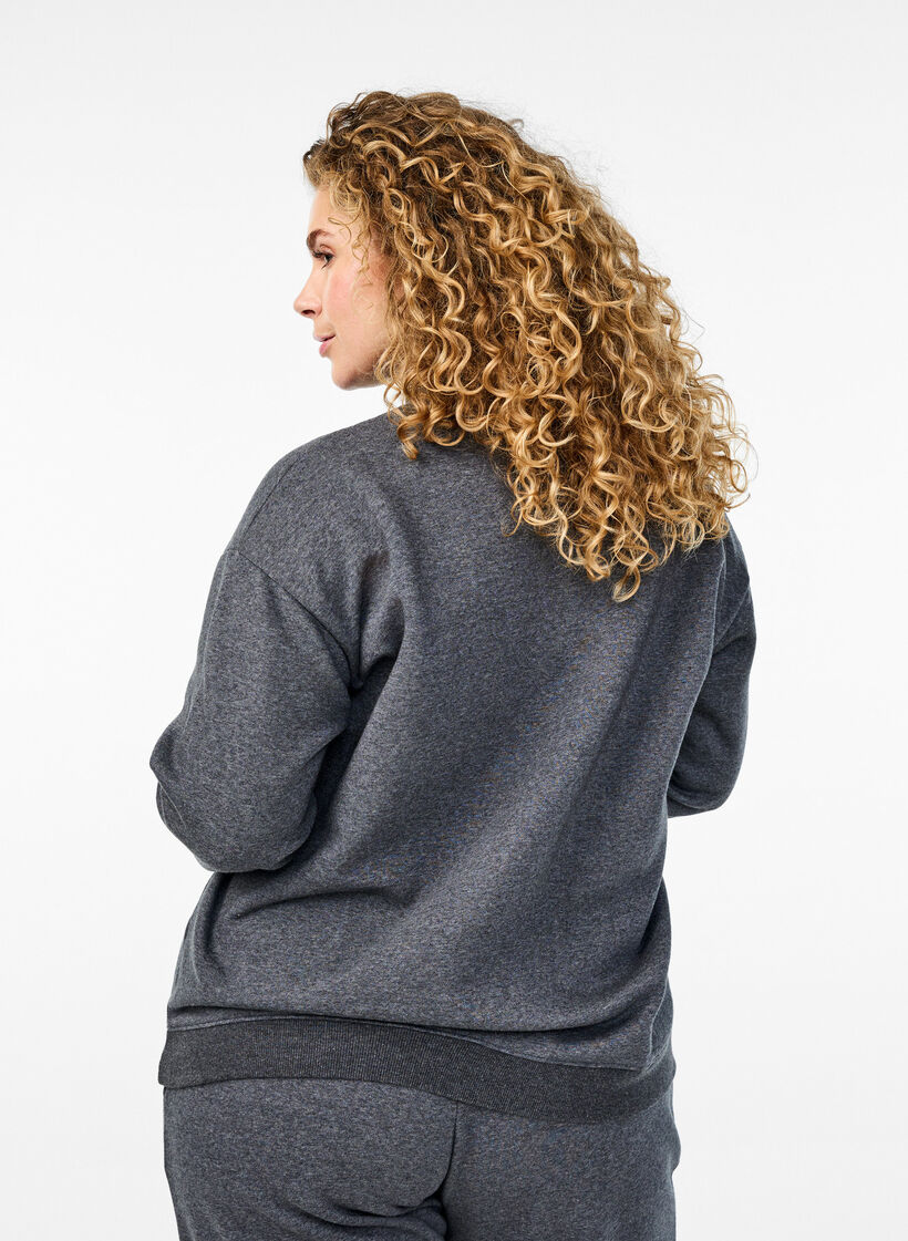 Genser med høy hals og lange ermer, Grå, Model image number 2
