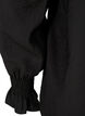 Langermet viskosebluse med rynkedetaljer, Black, Packshot image number 3