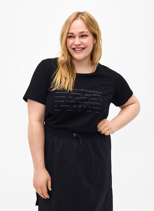 T-skjorte med tekstmotiv, Black W. Black, Model image number 0