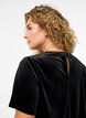 Kortermet velour topp, Svart, Model image number 3