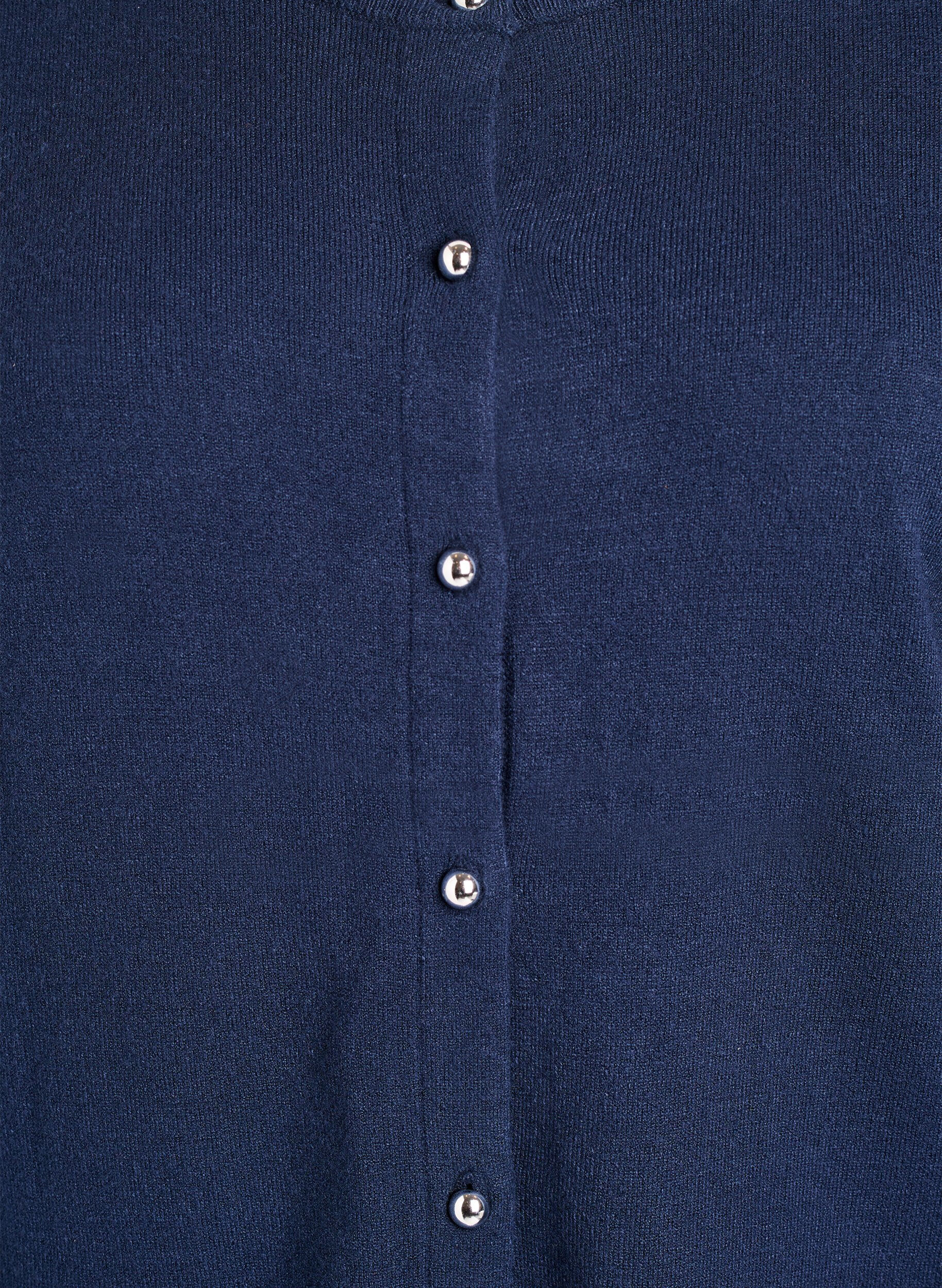 ZizziCardigan med runde knapper, Bl&aring;, Packshot image number 2
