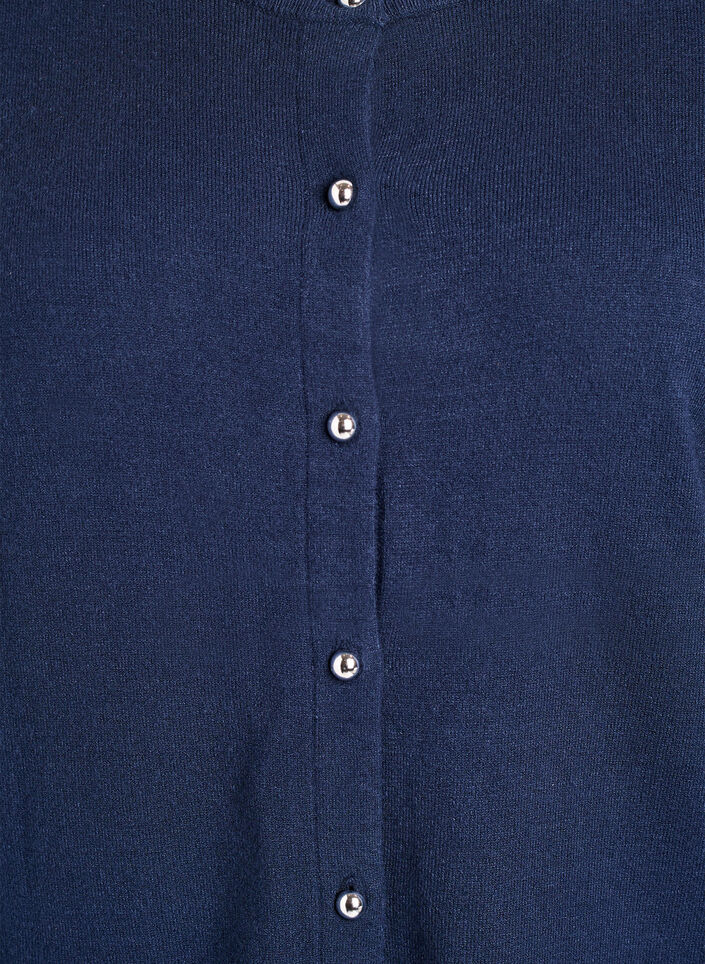 Cardigan med runde knapper, Bl&aring;, Packshot image number 2