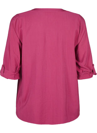 Zizzi Skjortebluse i viskose med 3/4 ermer, Malaga, Packshot image number 1