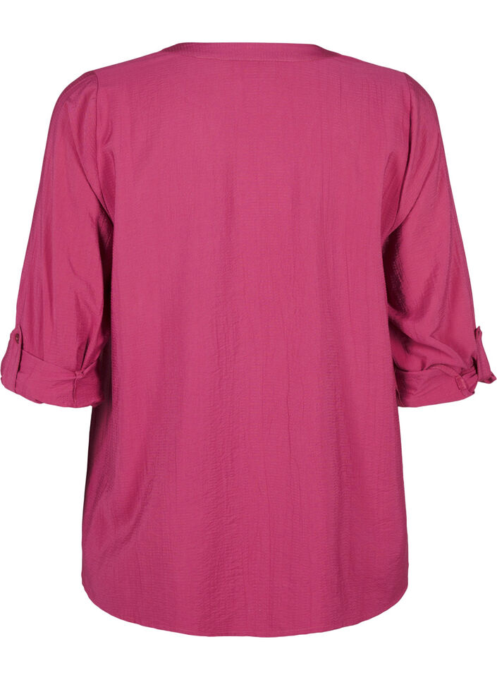 Skjortebluse i viskose med 3/4 ermer, Malaga, Packshot image number 1