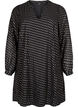 Langermet kjole med folietrykk, Black w. Gold, Packshot image number 0