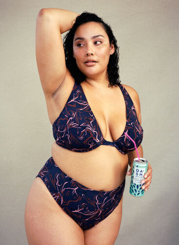Zizzi Bikinitruse med høyt liv og høy skjæring, Svart, Image image number 0