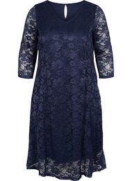 Blondekjole med 3/4-ermer, Navy Blazer