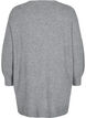 Lang strikket cardigan med glidelås og lommer, Medium Grey Melange, Packshot image number 1