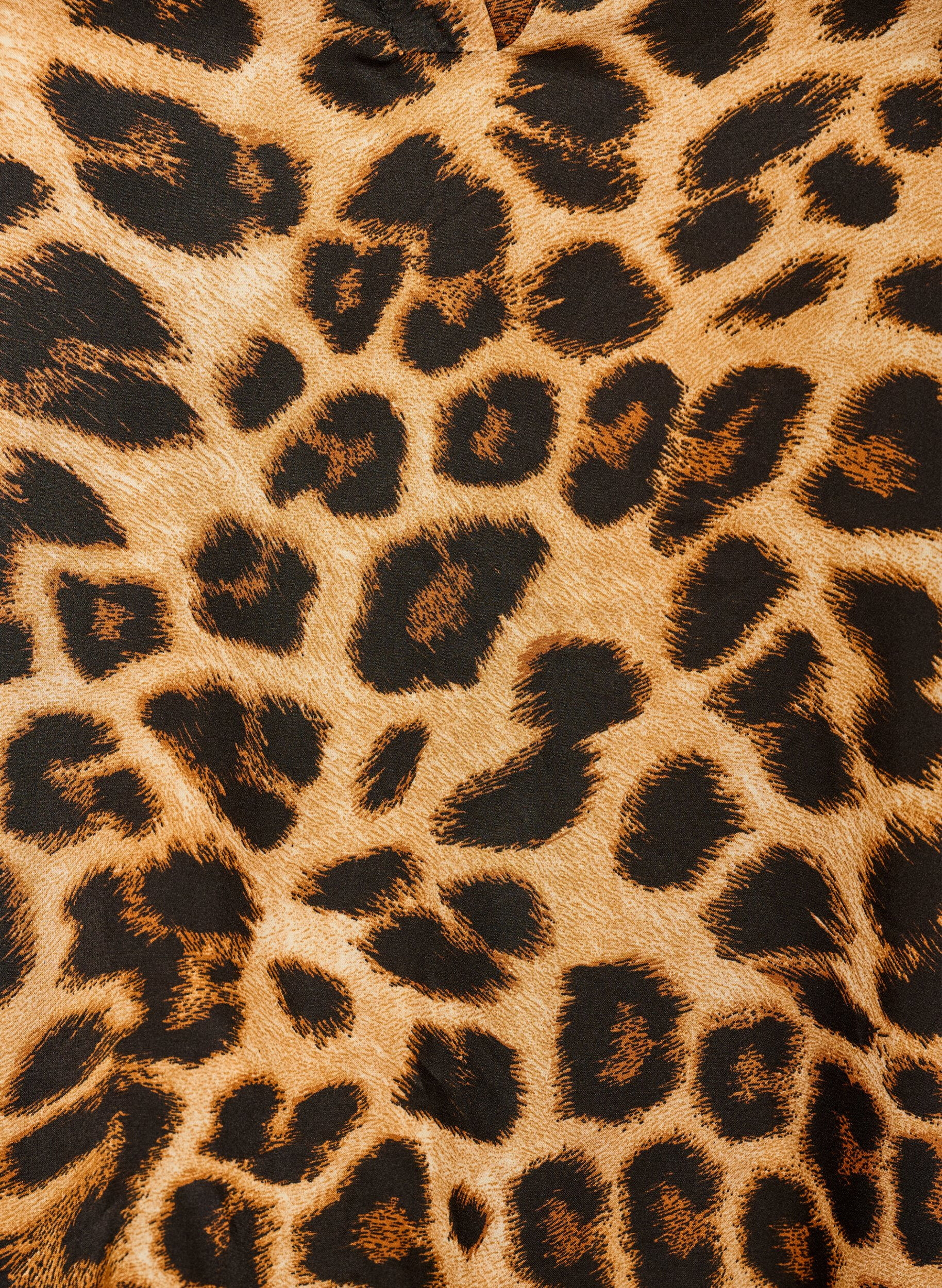 ZizziBluse med leopardtrykk og volangdetaljer, Brun, Packshot image number 2