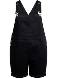 Denim overallshorts, Black