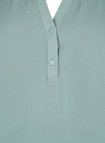Bluse med vaffelsøm og v-utringning, Chinois Green, Packshot image number 2