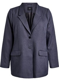 Klassisk blazer med lommer, Grå Klassisk blazer med lommer