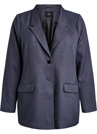 Zizzi Klassisk blazer med lommer, Grå, Packshot image number 0