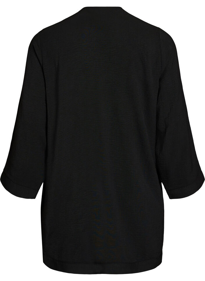 Kimono med 7/8 ermer, Svart, Packshot image number 1