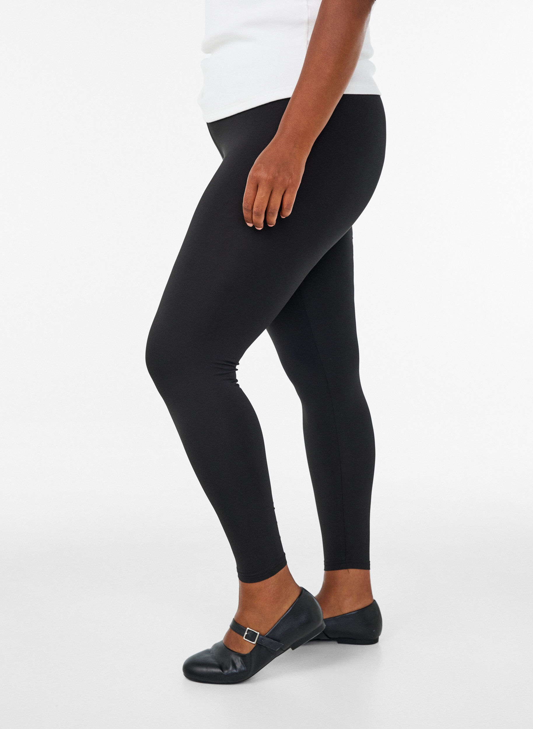 Zizzi2-pack basis leggings, Svart, Model image number 3