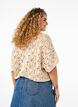 Strikket bluse med korte flaggermusermer, Beige, Model image number 2