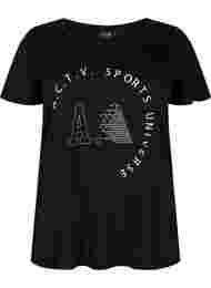 T-skjorte til trening med trykk, Black A.C.T.V