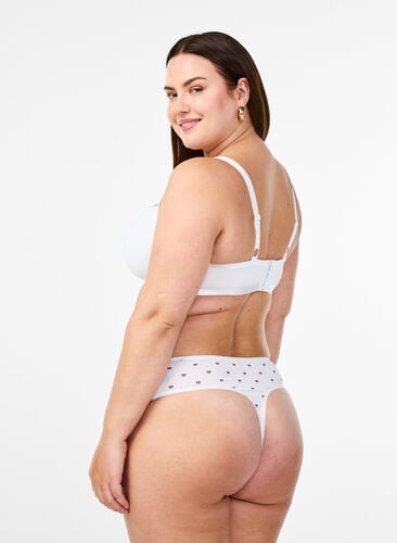 Zizzi 7-pakning G-strenger i bomull med ukedager trykt, Rosa, Model image number 1
