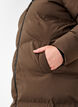 Lang vinterkåpe med hette, Brun, Model image number 3