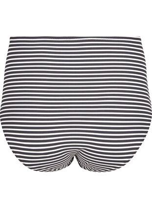 Stripete bikinitruse med høyt liv, Navy Striped, Packshot image number 1