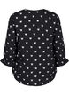Bluse med sløyfer og 3/4-ermer, Black White Bow, Packshot image number 1
