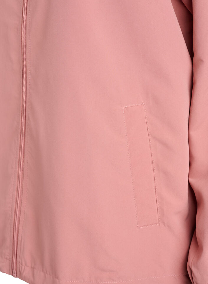 Lett jakke med hette og glidel&aring;s, Rosa, Packshot image number 3