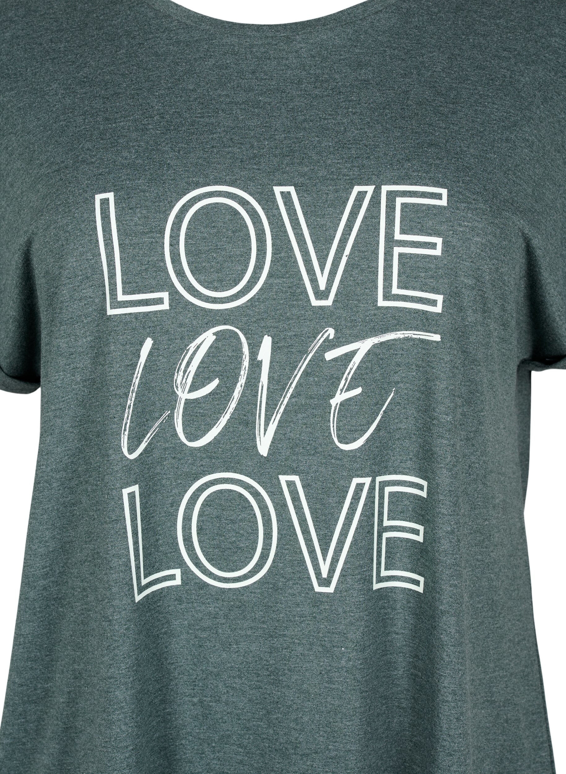 Zizzi Kortermet nattkjole med teksttrykk, , Packshot image number 2