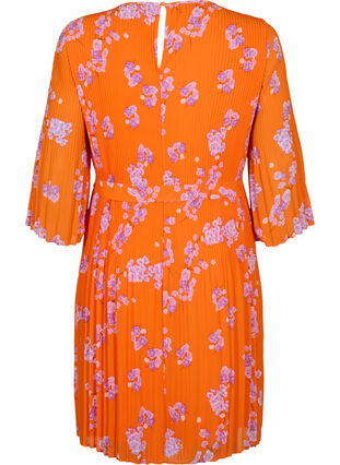 Mønstrete plissékjole med knyting, Exuberance Flower, Packshot image number 1