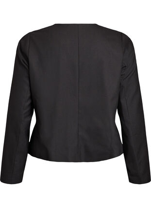 Zizzi Kort jakke med gullfargede knapper, Svart, Packshot image number 1