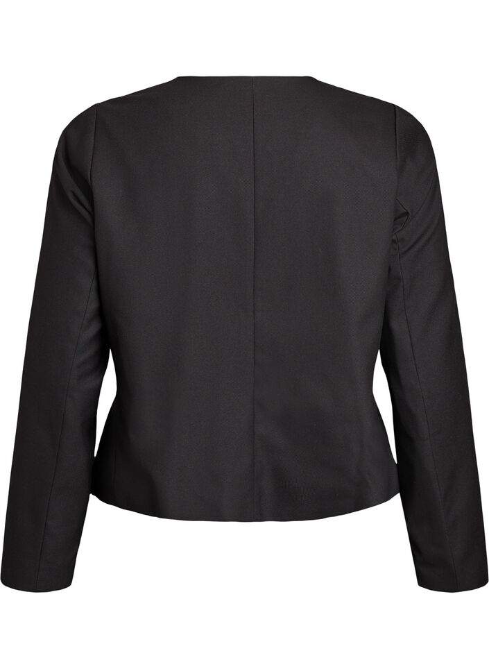 Kort jakke med gullfargede knapper, Svart, Packshot image number 1