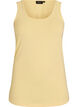 Ensfarget basic topp i bomull, Gul, Packshot image number 0