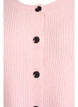 Ribbestrikket cardigan med knapper, Rosa, Packshot image number 2