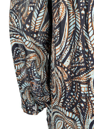 Lang skjorte med paisley-mønster og lurex, Black Paisley, Packshot image number 3