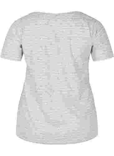 Melert T-skjorte i bomull, Light Grey Melange, Packshot image number 1