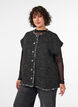 Rutete vest med dekorative knapper, Svart, Model image number 0