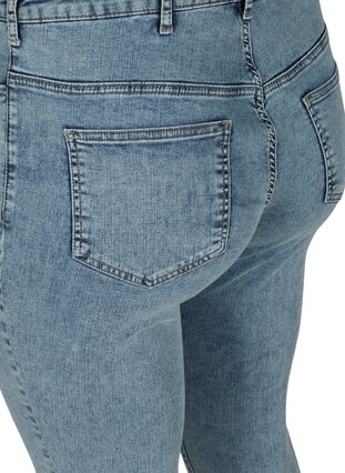 Amy jeans med høyt liv og stone wash, Stone Washed, Packshot image number 3