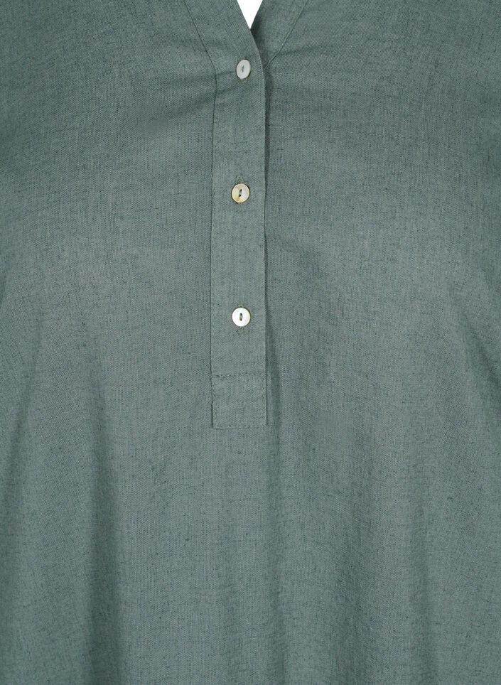 Lang skjortekjole med korte ermer, Balsam Green, Packshot image number 2