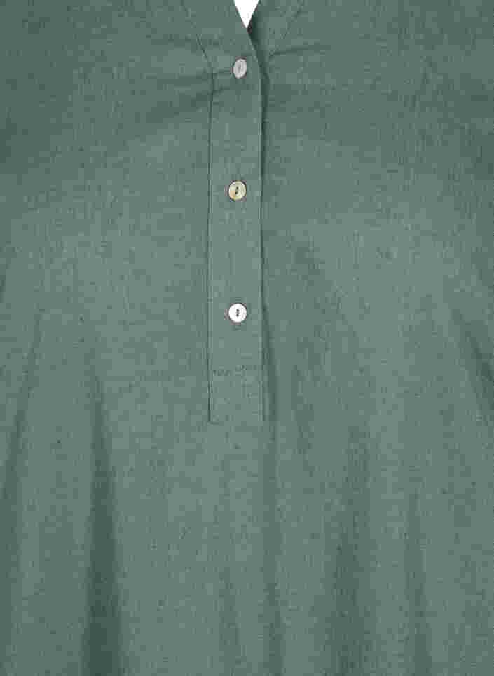 Lang skjortekjole med korte ermer, Balsam Green, Packshot image number 2
