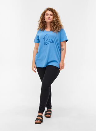 Kortermet t-skjorte med print, Blue Jasper, Model image number 2