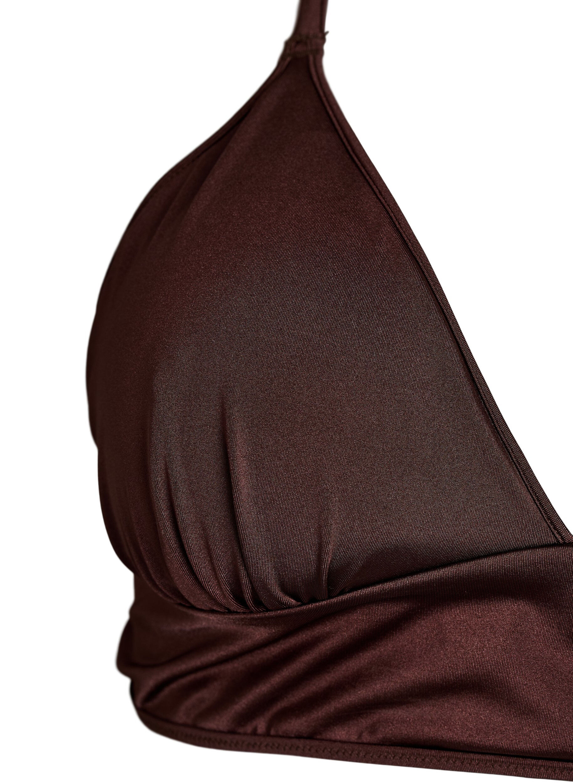 ZizziVendbar bikinioverdel med V-hals og kryssende stropper p&aring; ryggen, Brun, Packshot image number 2