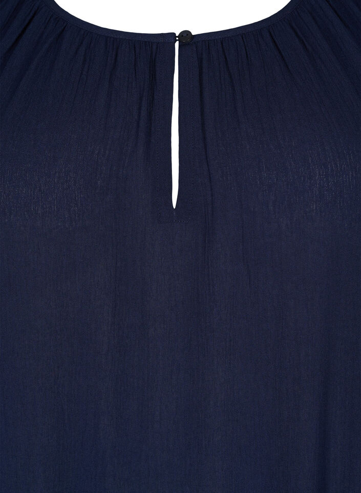 Tunika i viskose med 3/4-ermer, Navy Blazer, Packshot