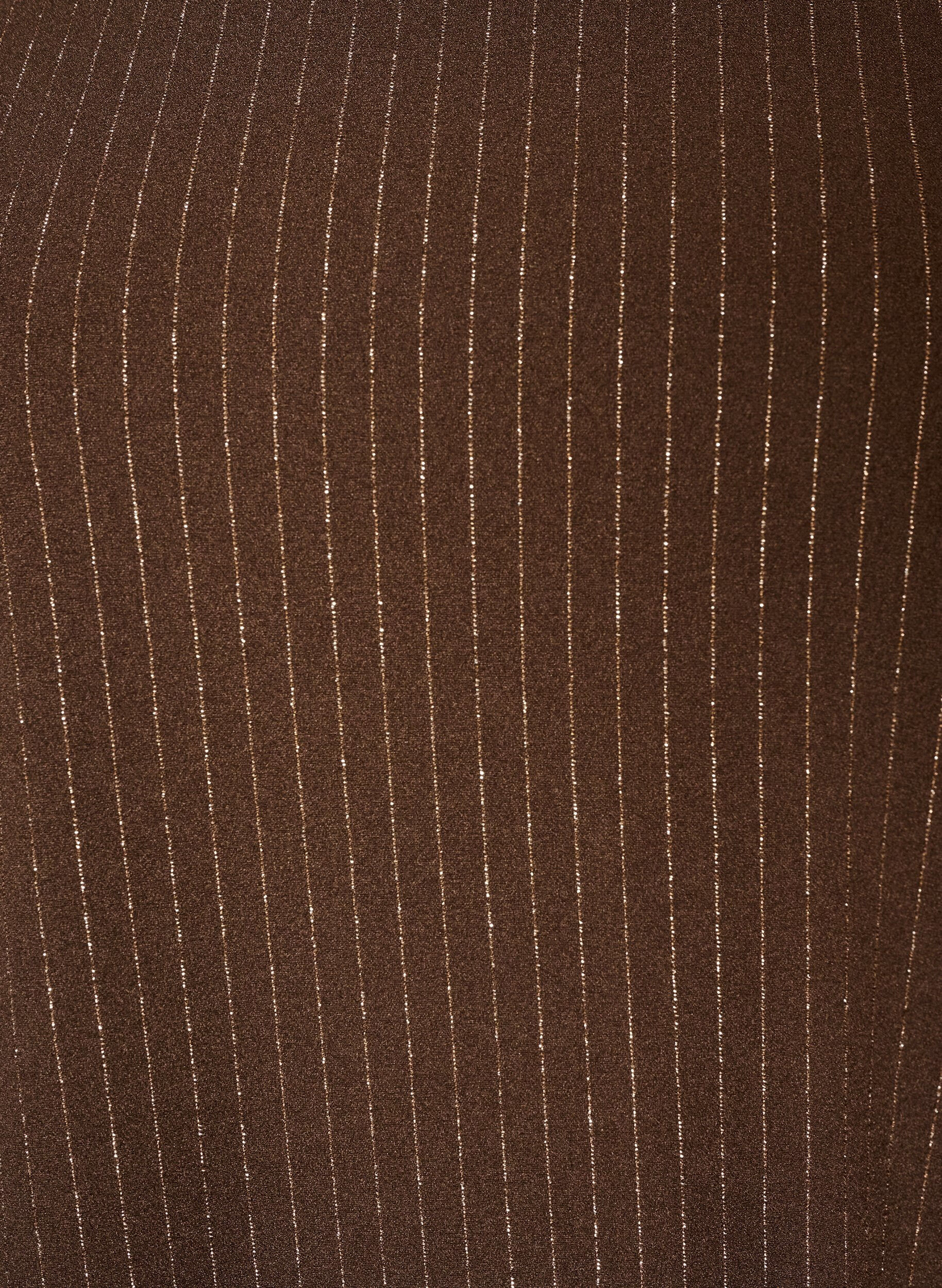 ZizziKort A-linjekjole med glitterstriper, Brun, Packshot image number 2