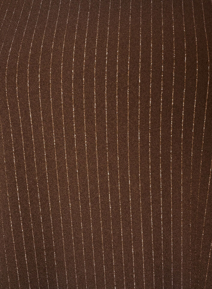 Kort A-linjekjole med glitterstriper, Brun, Packshot image number 2
