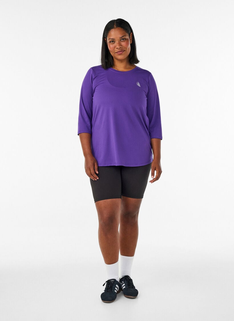Treningsgenser med 3/4-ermer, Lilla, Model image number 1