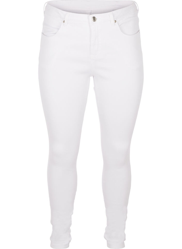 Super slim Amy jeans med høyt liv, White, Packshot image number 0