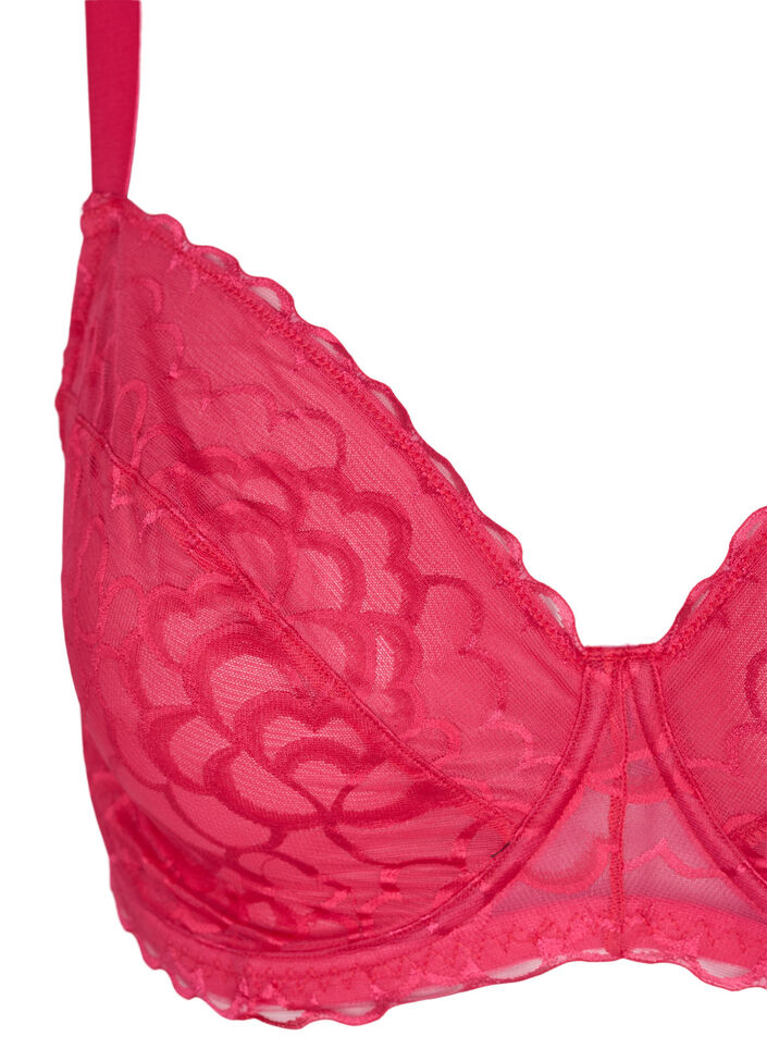 BH med bøyle og blonder, Rosa, Packshot image number 2