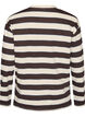 Stripete jerseybluse med sporty teksttrykk, Brun, Packshot image number 1