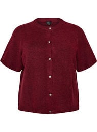 Strikket cardigan med korte ermer, R&oslash;d